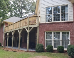 Deck over covered patio