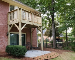 Deck over covered patio